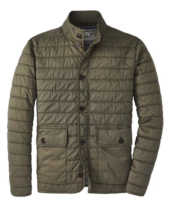 Chaqueta de bombardero PETER MILLAR Crown Greenwich teñida con prendas cremallera completa enebro XL $250 Foto 1 de 4