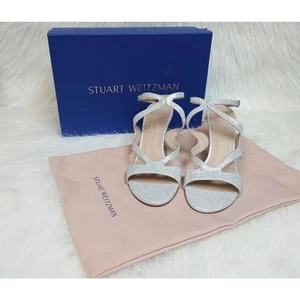 STUART WEITZMAN MARIPOSA GLITTER METALLIAC STRAPPY SANDAL SIZE 9 NWT - Picture 1 of 9