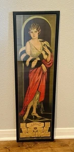 Rare 1930 E.A. Maybe & Son Yard Long Flapper Girl Advertising Calendar Framed - Picture 1 of 6