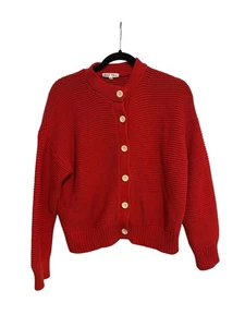 ALEX MILL Nico Strickjacke Pullover Orange Baumwolle Grobstrick Damen M - Bild 1 von 5