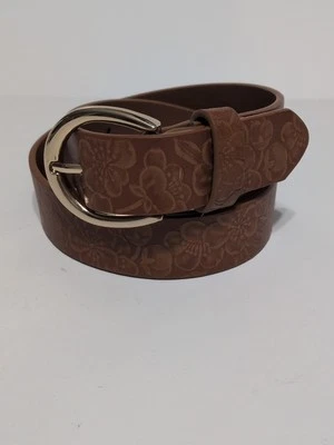 Cinturón Para Mujer Floral Repujado Marrón Imitación Cuero Pequeño Boho Hippy Usado en Excelente Condición  Foto 1 de 4