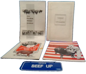 Lote de folletos de ganado vacuno 4 novillos Albers Ohio Hereford 1970 venta etiqueta de bicicleta Iowa - Imagen 1 de 6