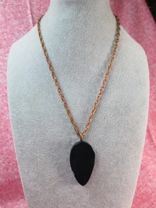 Achat Scheibe Träne Anhänger Halskette - 18" Kupfer Ton Twist Doppelglied -/Y - Bild 1 von 12