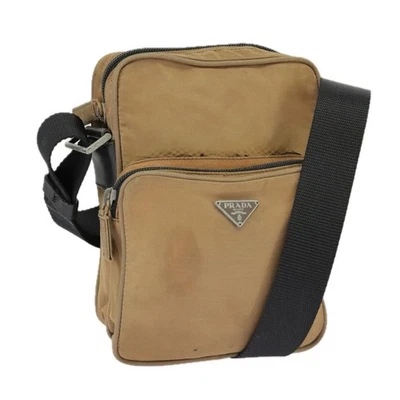 PRADA Shoulder Bag Nylon Beige Auth bs20005 - Image 1 of 4