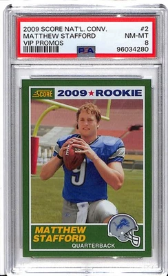 2009 Score Nat'l. Conv. Matthew Stafford #2 VIP 促销 PSA 8  — 第 1/2 张图片