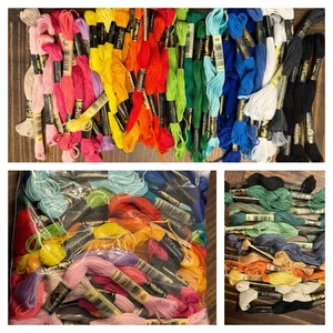 Lot of 60+ JP Coates DMC Embroidery Cross Stitch Floss Thread Skeins Mixed - Picture 1 of 8