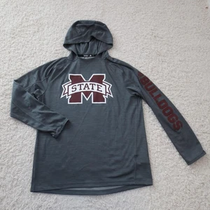 Mississippi State Bulldogs Hoodie Mens Large Gray College Football Adidas NCAA - Picture 1 of 9