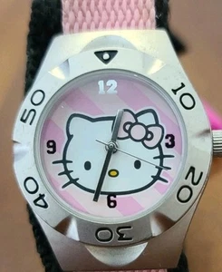 Hello Kitty Uhr Armbanduhr Klettverschluss Klett Selten Qualität, kein Spielzeug - Bild 1 von 6