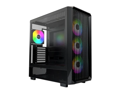 MONTECH X5- ATX Mid-Tower Gaming PC Case, High Airflow, 3x 140mm and 1x 120mm Fa - Image 1 of 4