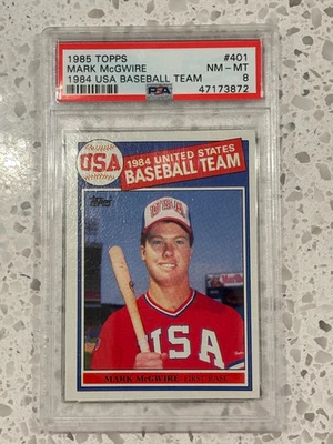 Mark Mcgwire 1985 Topps #401 1984 equipo de béisbol de Estados Unidos PSA 8 novato Foto 1 de 2