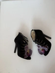 Up Cycled Jimmy Choo butterfly Orchid flower Heels shoes sandals pumps 38.5 - Picture 1 of 7