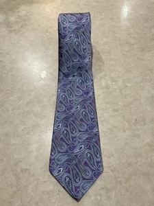 Brooks Brothers 346  Tie Makers And Merchants Silk Purple Navy Paisley Print - Picture 1 of 5