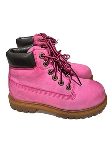 Timberland Susan G. Komen Kinder Stiefel Leder Rosa Größe 11y 11c Gold Ösen - Bild 1 von 9