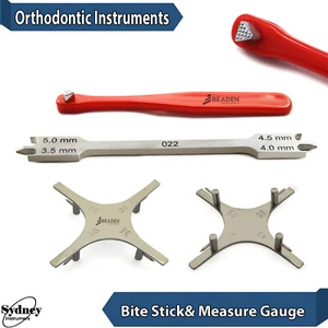 Dental Orthodontic Bracket Instruments Positioner Gauge Red Bite Stick Lab Tools - Picture 1 of 4