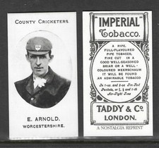 NOSTALGIA REPRINT TADDY & CO E.ARNOLD WORCESTERSHIRE COUNTY CRICKETERS