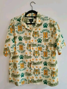 Stranger Things X H&M Hawkins High School Relaxed Fit Hawaiian Shirt Large - Picture 1 of 12