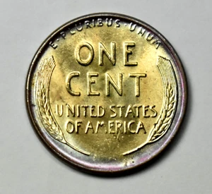 1957 D Lincoln Wheat Cent Penny Stempelglanz getönt #207 - Bild 1 von 2