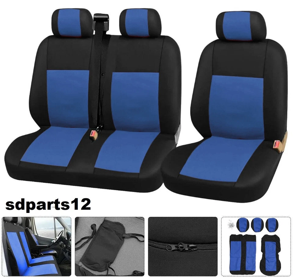Per Fiat Scudo Ducato Copri Sedili Coprisedili 2+1 Blu Tessuto - Immagine 1 di 4