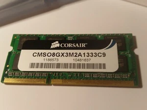 Corsair tested memory DDR3 SODIMM 4 GB 1333 MHz CL9 CMSO8GX3M2A1333C9 - Picture 1 of 3