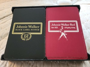 Vintage Johnnie Walker Red and Black Label Scotch Playing Cards