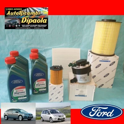 KIT TAGLIANDO FORD C-MAX FOCUS II 1.6 TDCI FORD CASTROL 5W30 + FILTRI ORIGINALI