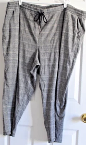 A New Day Womens 4X Pull on Plaid Pants High Rise Ankle Length Draw String Comfy - Picture 1 of 6