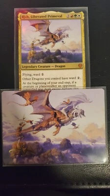 Rith, Liberated Primeval & Gold Signed Art 214/281 M MTG Dominaria United Series - Image 1 of 4