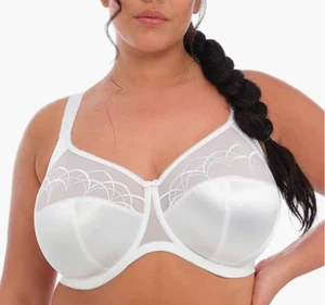 Elomi Cate Underwired Mesh Details Solid White Size 40K      7383 - Picture 1 of 2