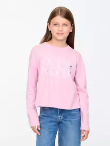 GAP KIDS Wicked Girls Graphic Crewneck Long Sleeve T-Shirt Size L (10) Pink - Picture 1 of 11