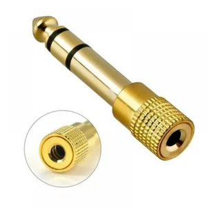 Kopfhörer Adapter Konverter Stereo 3,5 mm Buchse Buchse auf 6,3 mm Stecker Gold - Bild 1 von 9
