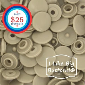 1000 Sets KAM Snaps: TAN-Size 16/T3-Size 16/T3-Plastic Snap Buttons Sewing Craft - Picture 1 of 12