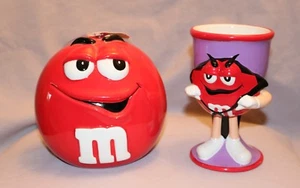 Tazza Diavolo Personaggio Rosso Marca M&M's 2003 e Piatto Caramelle Personaggio Rosso 2001  - Foto 1 di 4