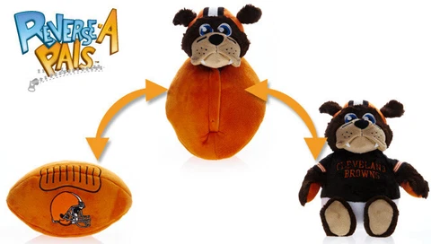 Cleveland Browns Reverse-A-Pal Plush Toy-NFL Stuffed Mascot and Football Cover