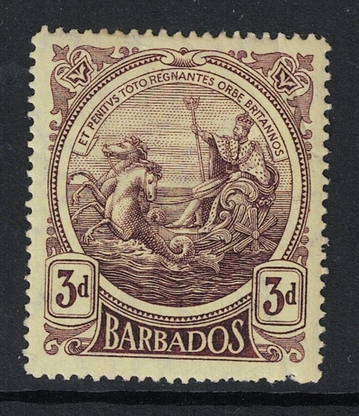 Barbados SG# 186a Púrpura Profundo/Papel Grueso/MH/Pequeño HR - S24739 Foto 1 de 1