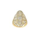 14k Yellow Gold 1ct Diamond Composite & Cluster Ring for Women Sz 7 Clarity-I2I3