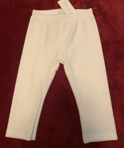 NWT First Impressions 18 Month Baby Girl’s Velour Velvet Fleece Ivory Leggings - Picture 1 of 3