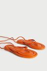 Warehouse Orange Lace Up Thong Padded Sandals Size 6
