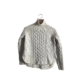 Madewell XS Grobstrick Shirttail Rollkragen Pullover Donegal Oatmeal kuschelig - Bild 1 von 7