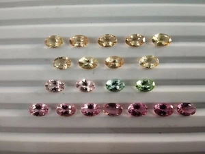 Tormalina Taglio Forma Ovale Multicolore 20 Ps. Pietra Preziosa Naturale 4x6 MM 8,80 Cts - Foto 1 di 7