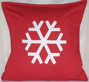 Snow Flake Merry Christmas Xmas gift Sofa Bed Car Home Decor red cushion - Picture 1 of 1
