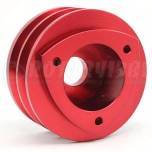 1971-1991 12A 13B ROTARY ENGINE DUAL SHEAVE ALTERNATOR PULLEY ANODIZED RED - Bild 1 von 4