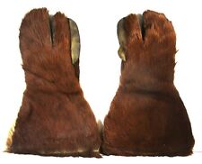 ANTIQUE PAIR HORSE HIDE GLOVES, WINTER RIDING WAGONS, SLEIGHS, FINE CONDITION