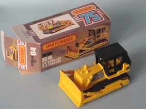 Lesney Matchbox 64 Caterpillar D9 Bulldozer Black Roof Boxed England Cat b - Picture 1 of 3