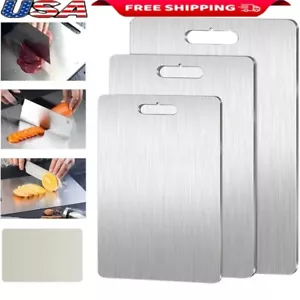 Titanium Cutting Board Set of 3 Double-Sided Scratch Resistant Food Grade Safe - Picture 1 of 7