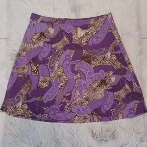 Purple Paisley Jaclyn Smith A-line Skirt Size XL - Picture 1 of 4