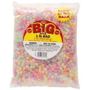 Pony Beads 1 Pound Bag Glow in The Dark Assorted 9mm,1 Pack OF 1 Pound - Picture 1 of 1