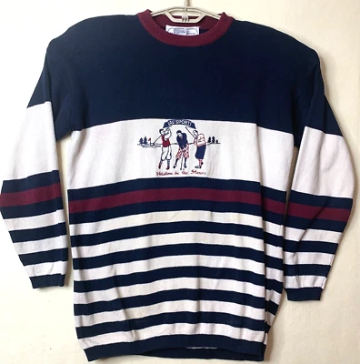 Suéter de golf vintage Adrienne Vittadini raro para mujer bordado algodón grande Foto 1 de 4