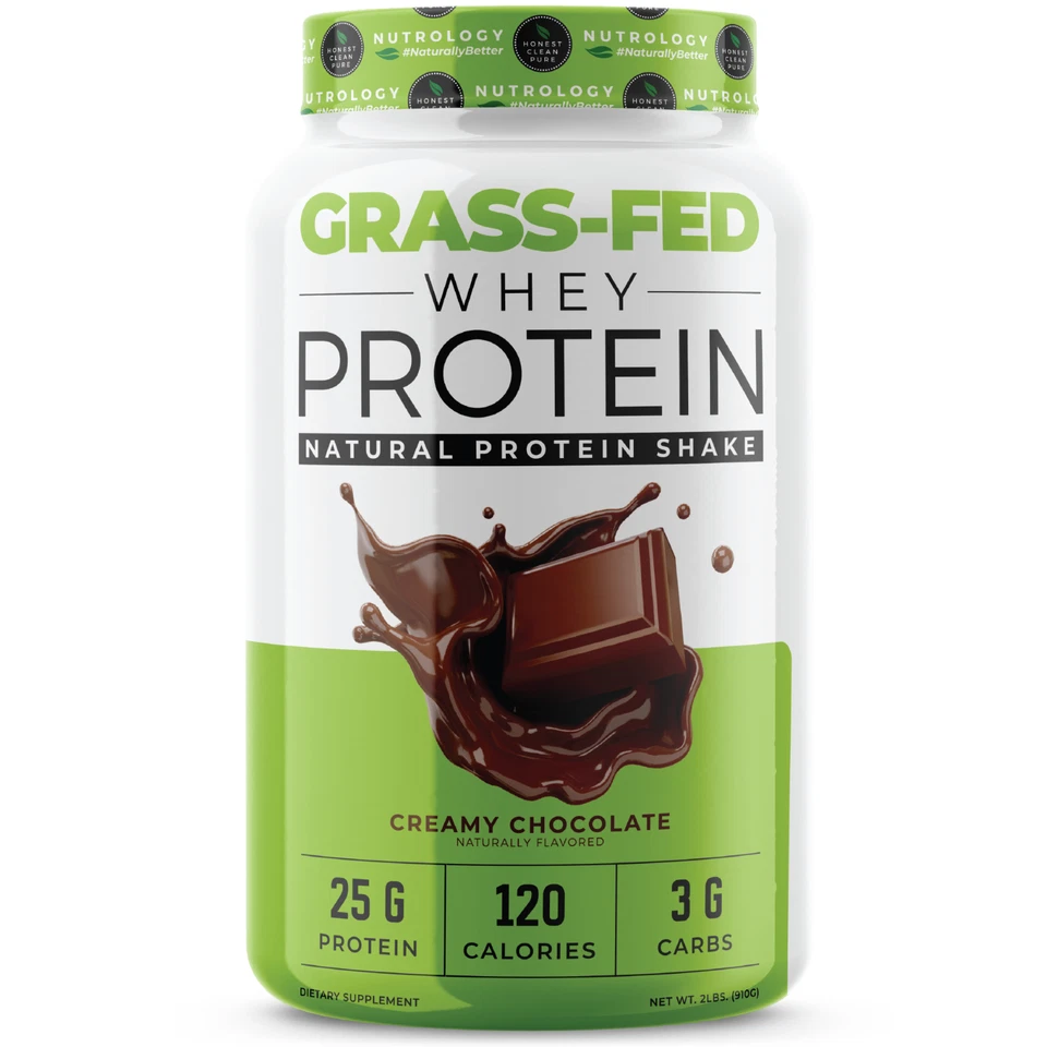 Nutrology Grass Fed - Non GMO - Cold Pressed Whey Protein- Chocolate 2lb. - Image 1 of 4