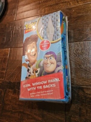 Disney Toy Story Par de Cortinas con Corbatas 42"x 63" Nuevo En Plástico ¡Debes Ver!! Foto 1 de 4