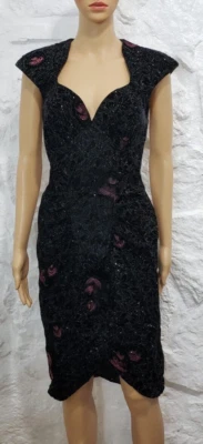 Vintage 80's 90's CONTEMPO CASUALS Metallic Open Back Evening Party Velvet Dress - Image 1 of 4
